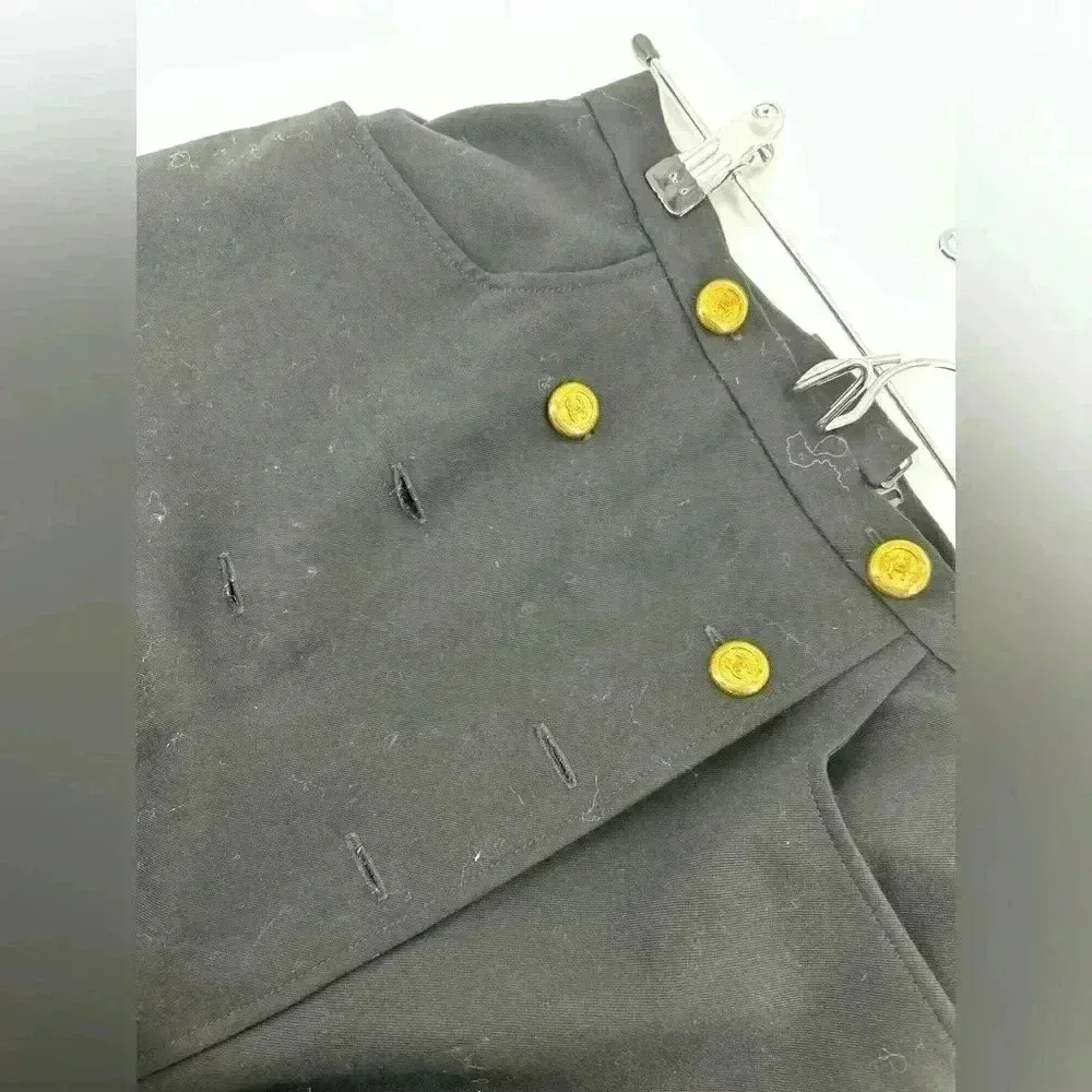 Chanel Vintage Collection 29 Knee-length Skirt Black Gold Signature Buttons